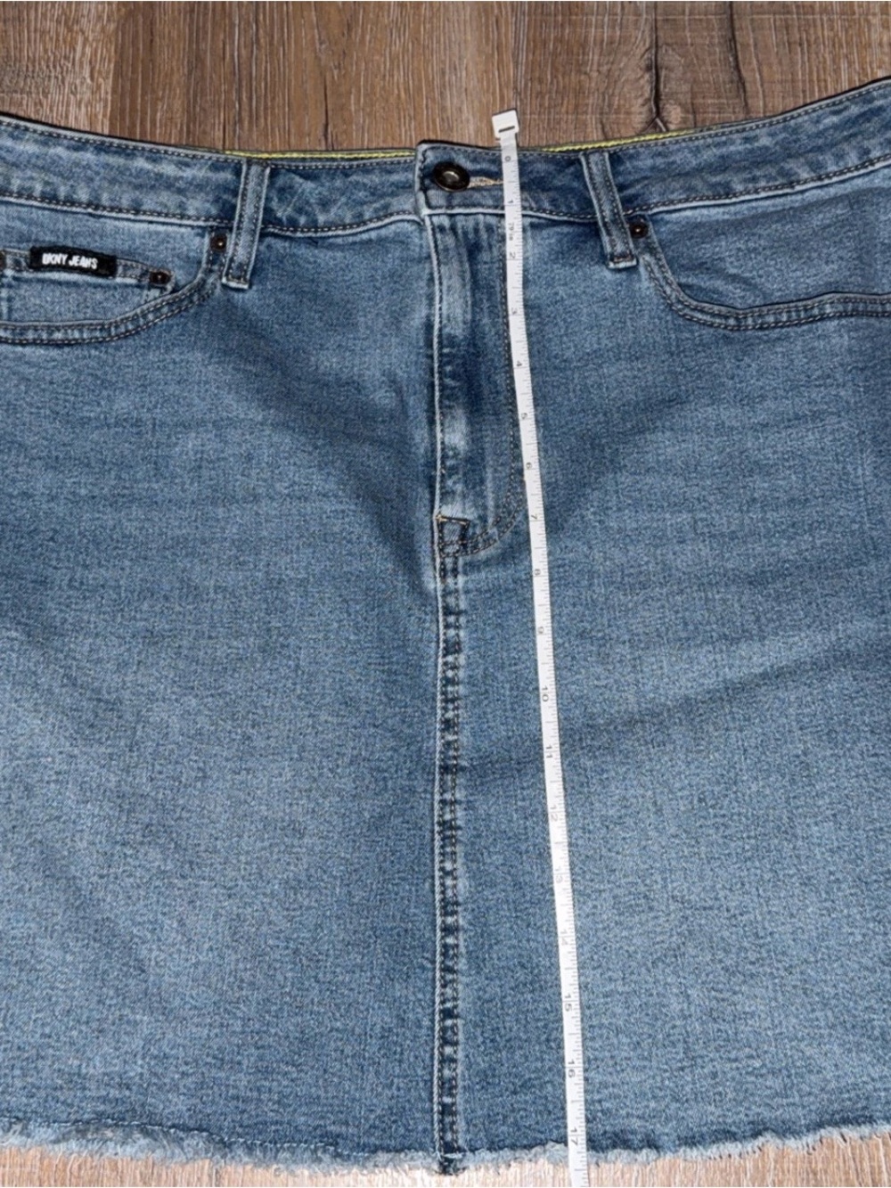 DKNY Blue Denim A-Line Skirt